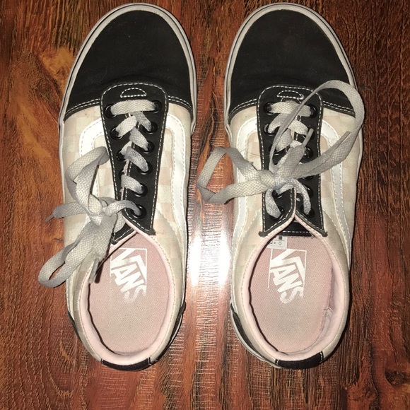 black pink and white checkered vans
